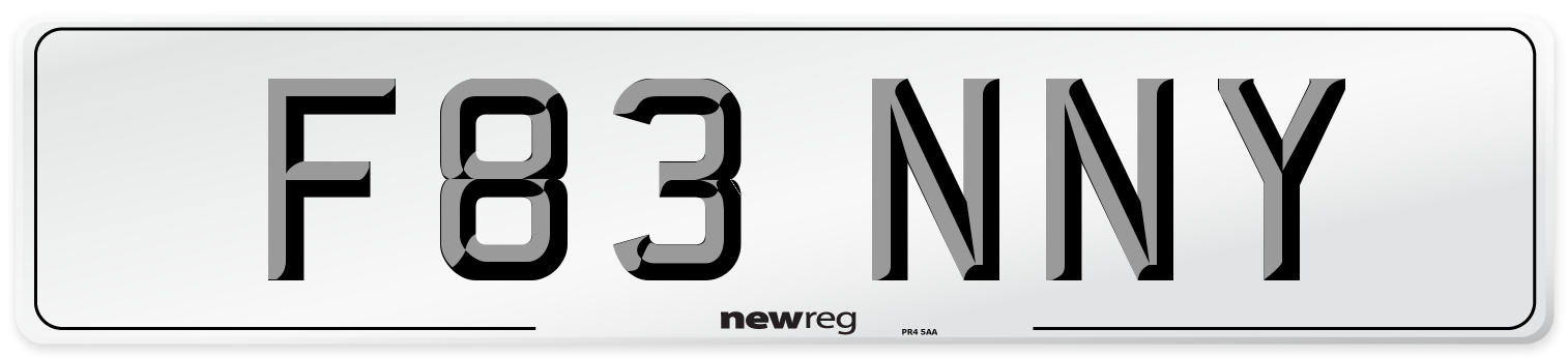 F83 NNY Number Plate from New Reg